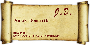 Jurek Dominik névjegykártya